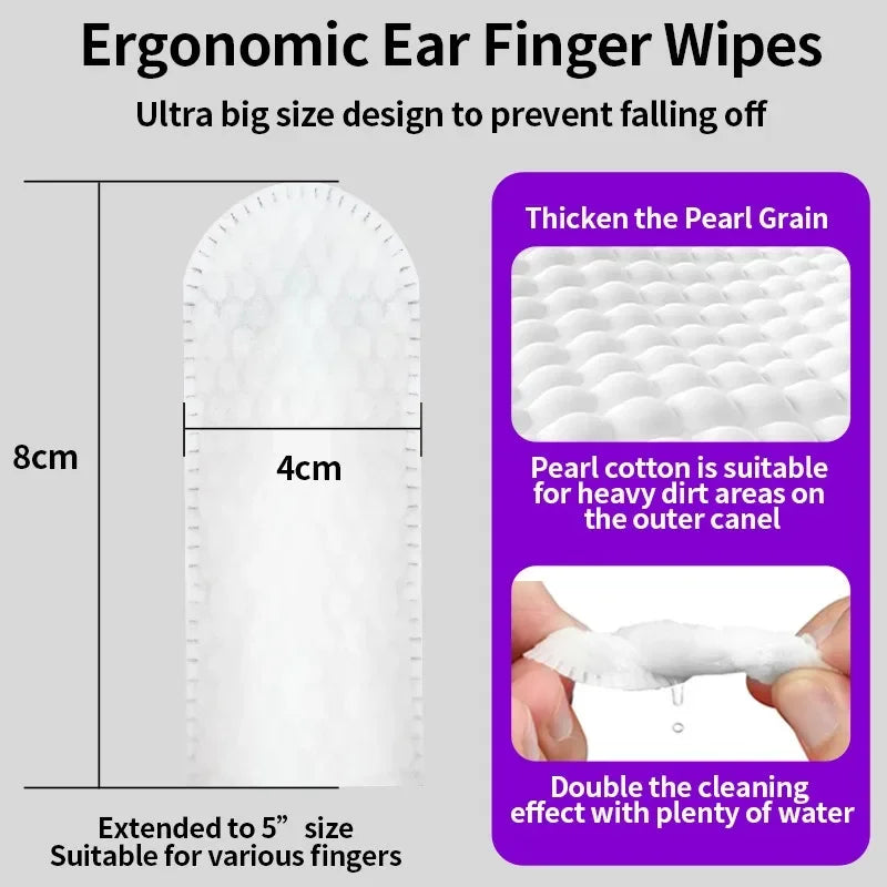 50-Pack Pet Ear Cleaning Finger Wipes for Dogs & Cats