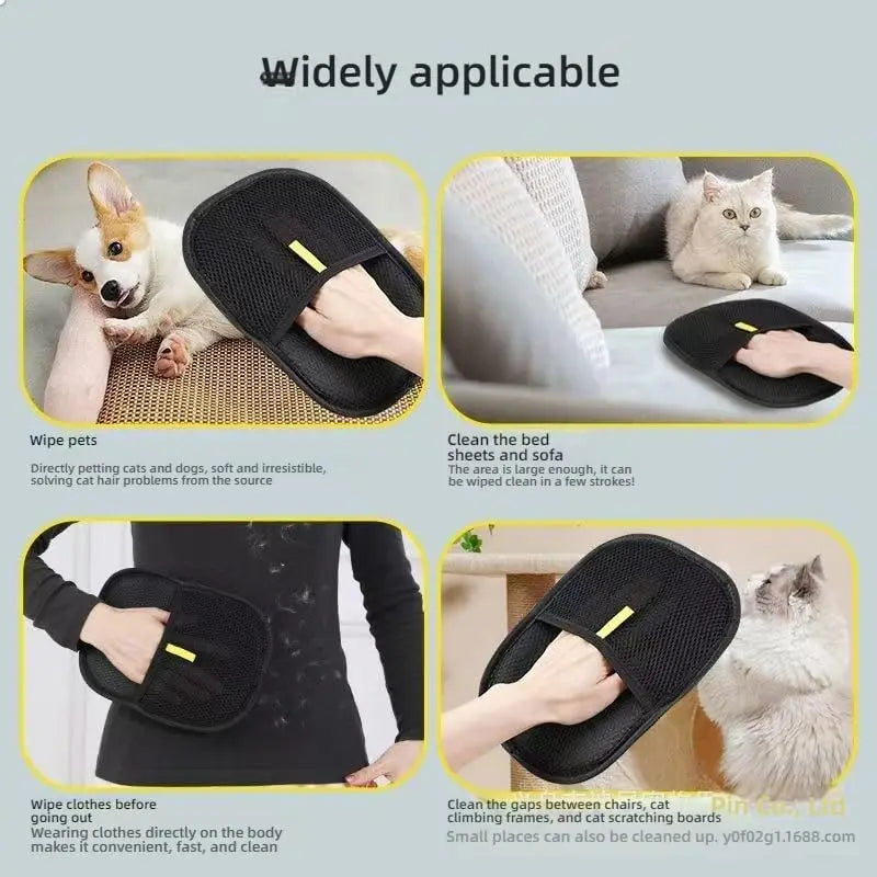 Double-Sided Pet Grooming & Deshedding Gloves