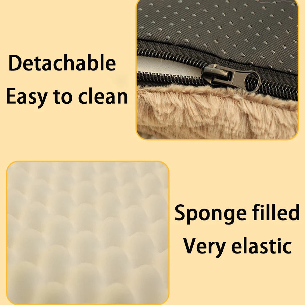 3D Foam Pet Bed With Removable Washable Faux Fur Cover