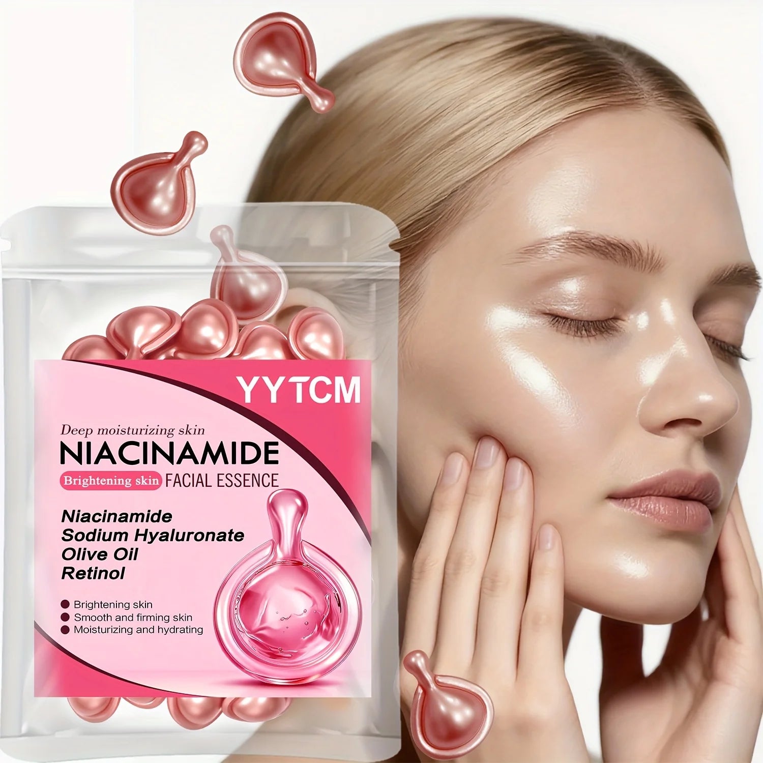Niacinamide Facial Essence Capsules, Containing Retinol, Olive Fruit Oil